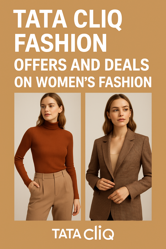 “Women’s fashion outfit layout with brown blazer, ribbed top and floral skirt on beige background.”