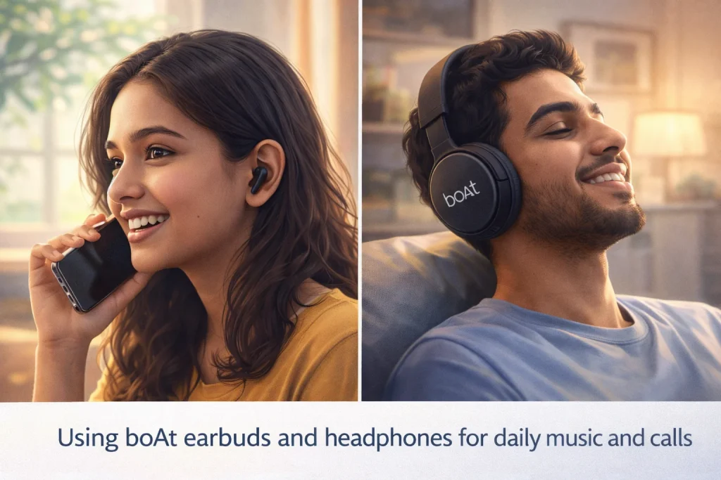 Using boAt earbuds and headphones for daily music and calls