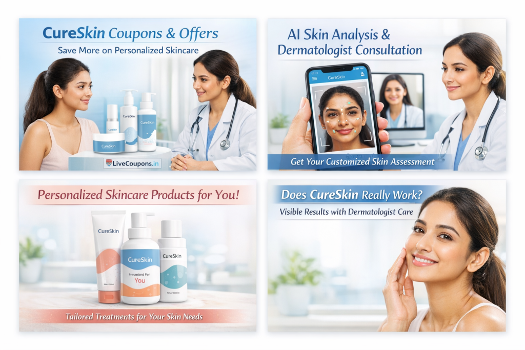 Personalized skincare products by CureSkin for different skin types