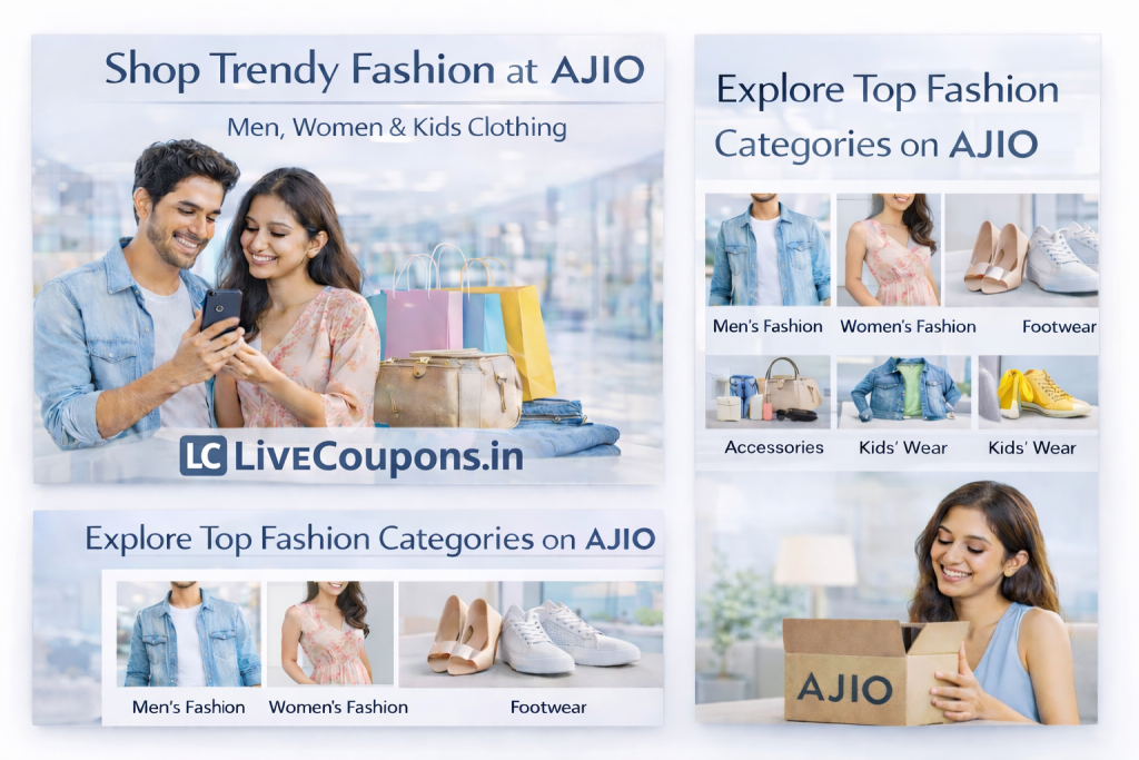 Explore top fashion categories on AJIO including men women kids clothing footwear and accessories