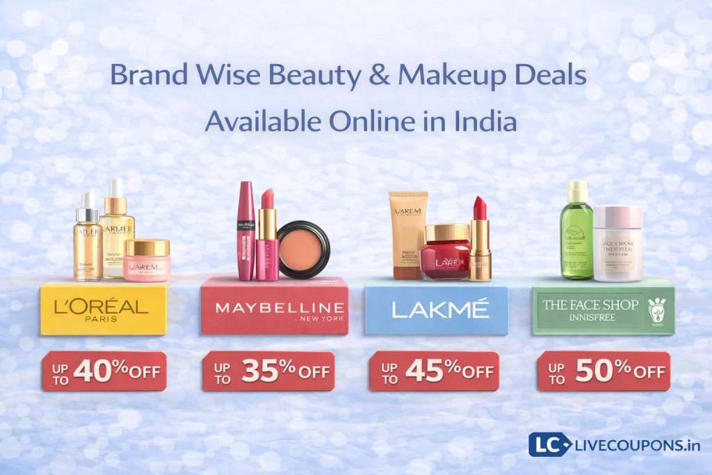 Brand wise beauty and makeup deals available online in India