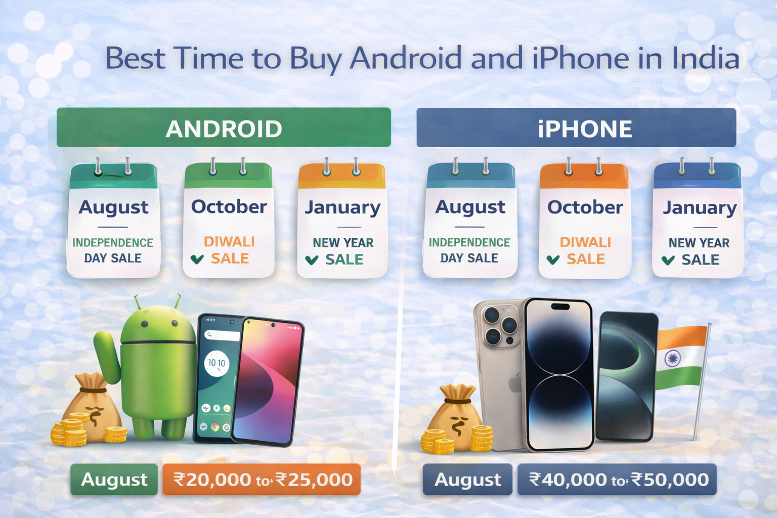 Best time to buy Android and iPhone in India sales calendar
