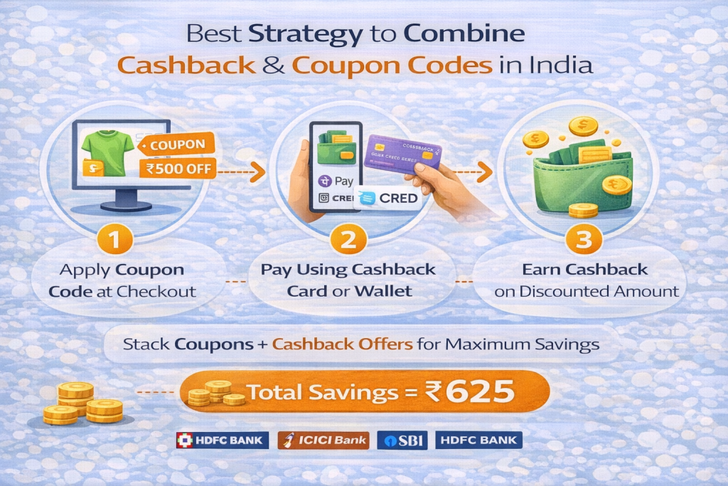 Best strategy to combine cashback and coupon codes in India