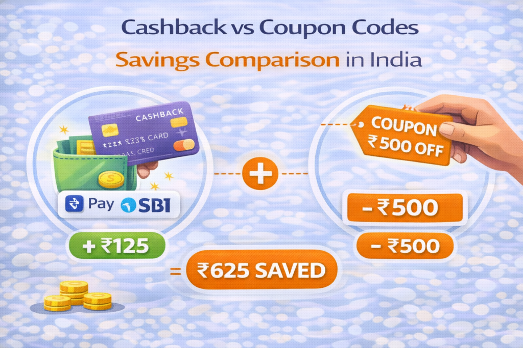Cashback vs coupon codes savings comparison in India