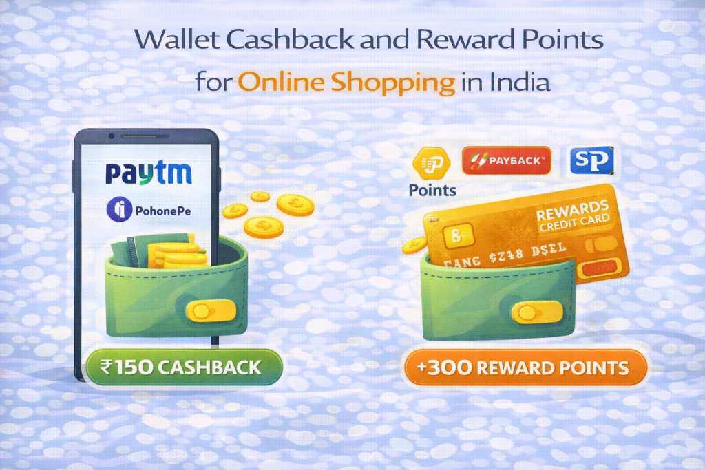 Wallet cashback and reward points for online shopping in India