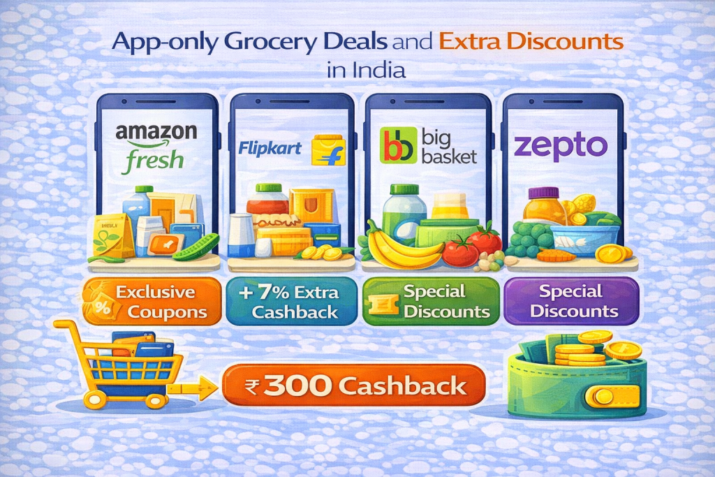 App-only grocery deals and extra discounts in India