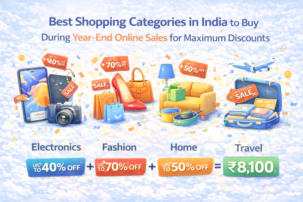 Best shopping categories in India to buy during year end online sales for maximum discounts