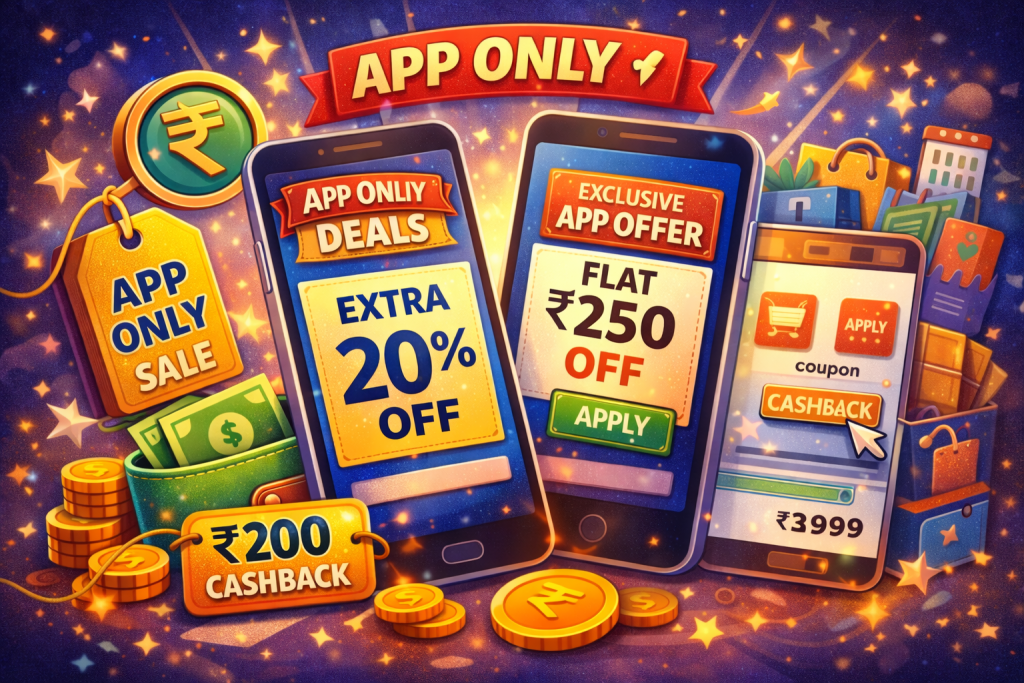 App-only exclusive discounts available on mobile shopping apps in India