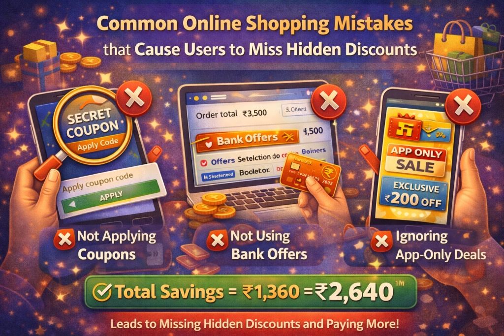 Common online shopping mistakes that cause users to miss hidden discounts