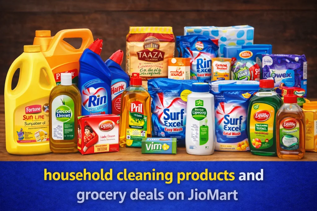 household cleaning products and grocery deals on JioMart