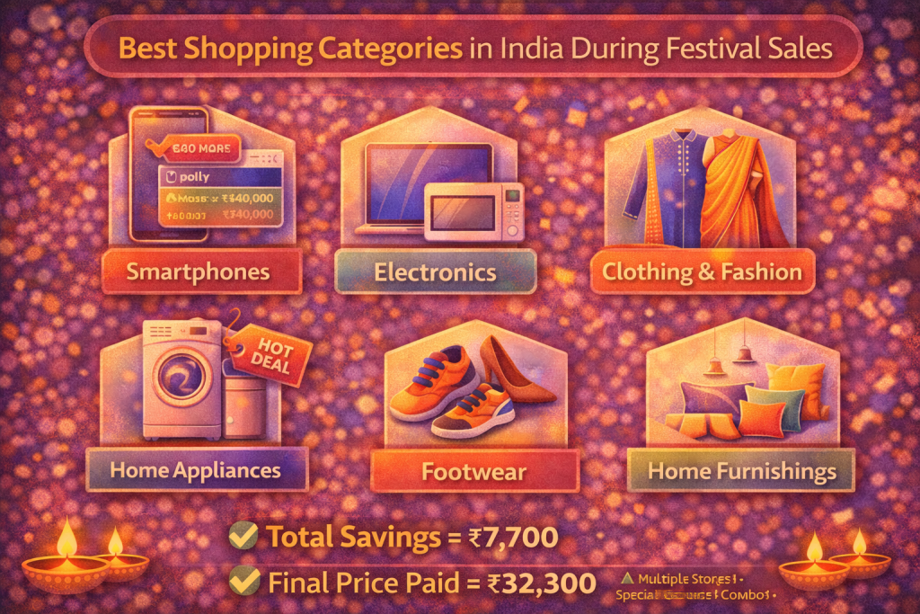 Best shopping categories in India to buy during festival sales for maximum discounts