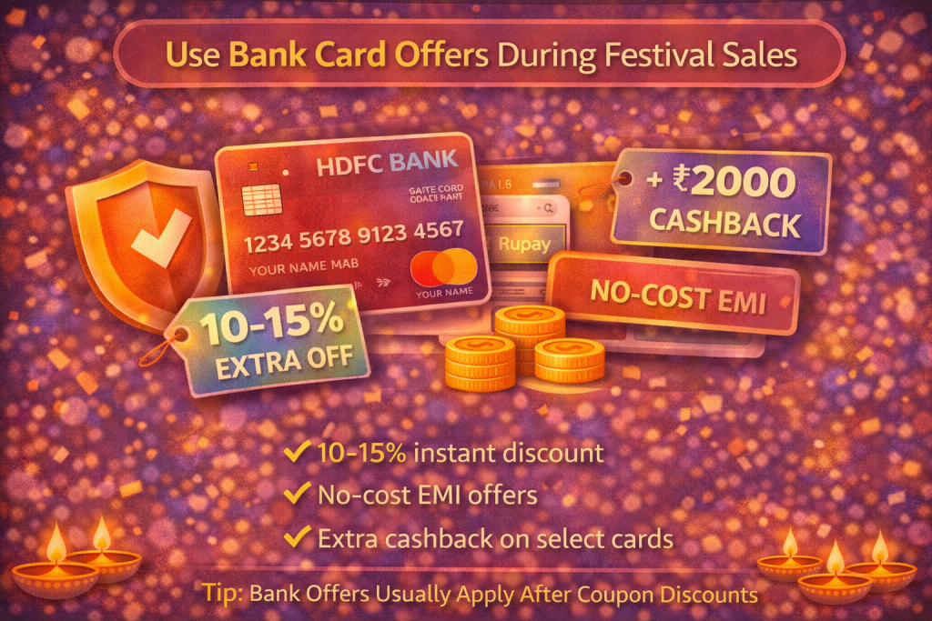 Bank card offers and credit card discounts during festival sales in India