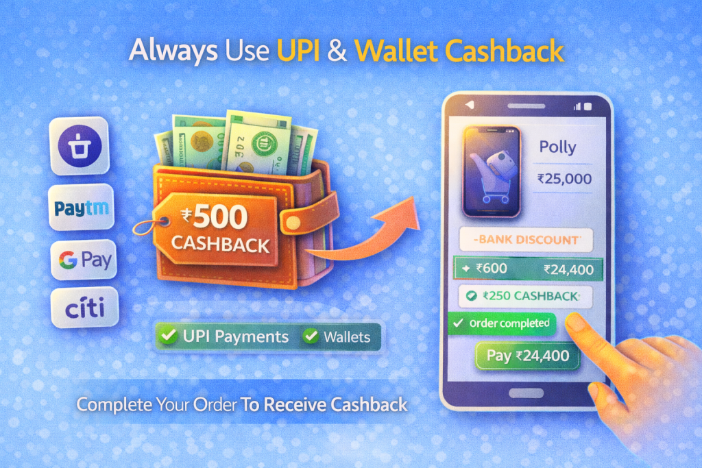 UPI and wallet cashback offers earned after online shopping in India