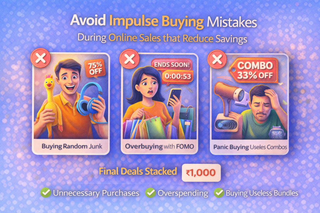 Common impulse buying mistakes during online sales that reduce savings