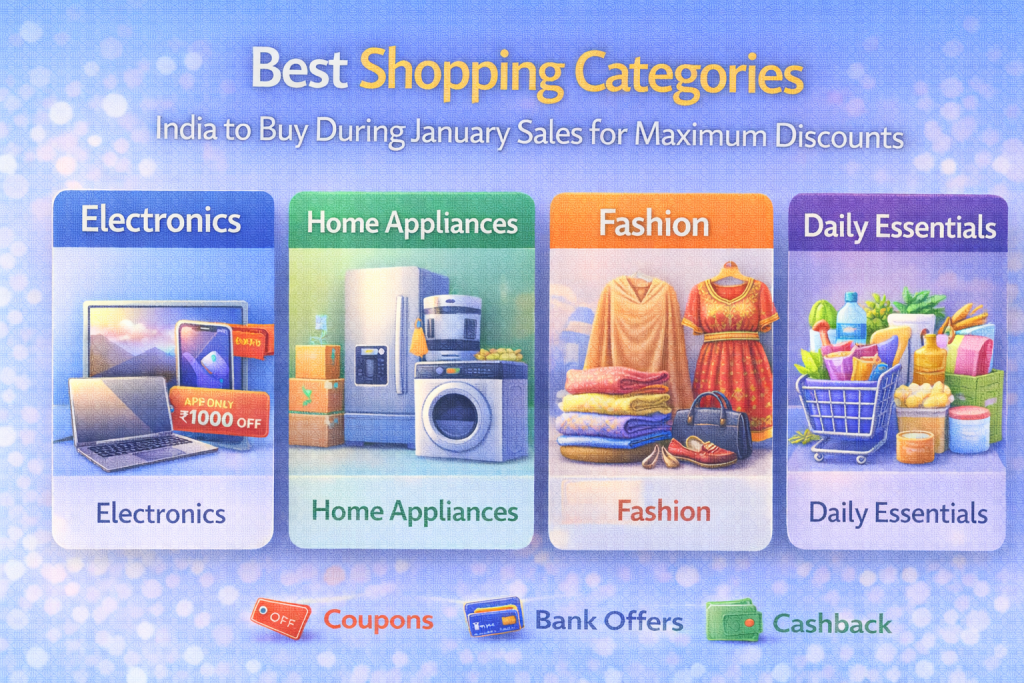 Best shopping categories in India to buy during January sales for maximum discounts