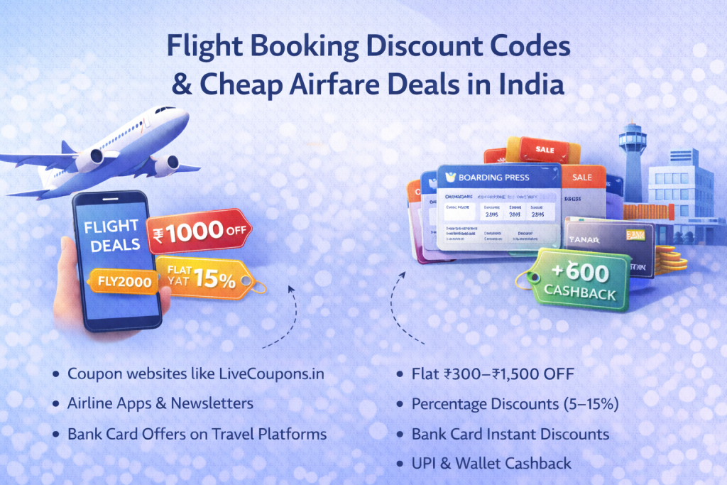 Flight booking discount codes and cheap airfare deals in India