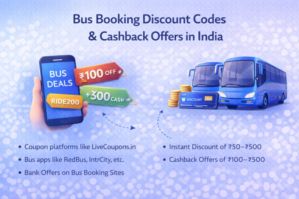 Bus booking discount codes and cashback offers in India