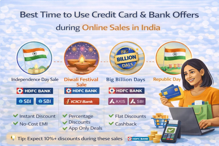 Best time to use credit card and bank offers during online sales in India