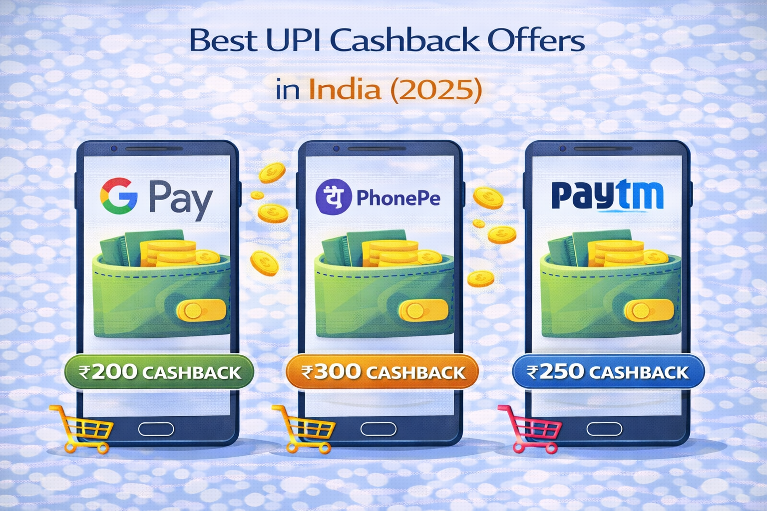 Best UPI cashback offers in India 2025 on Google Pay PhonePe and Paytm