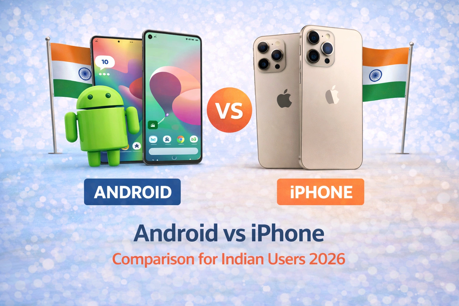 android vs iphone comparison India smartphones features price