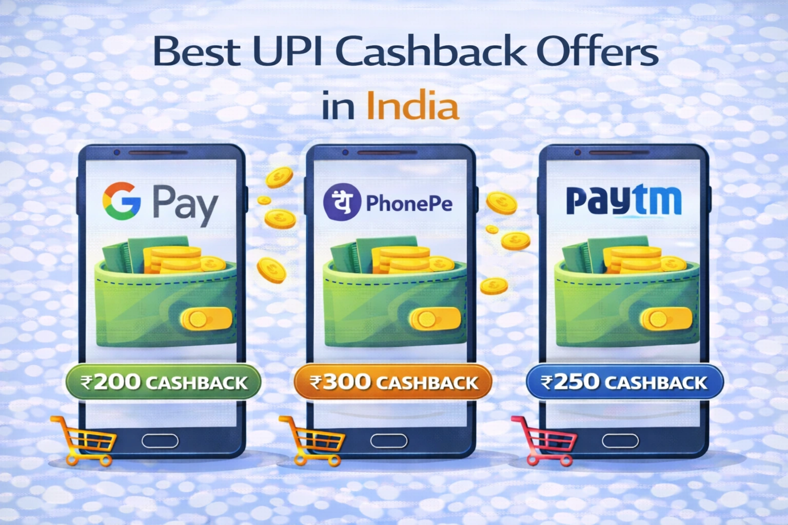 Best UPI cashback offers in India on Google Pay PhonePe and Paytm