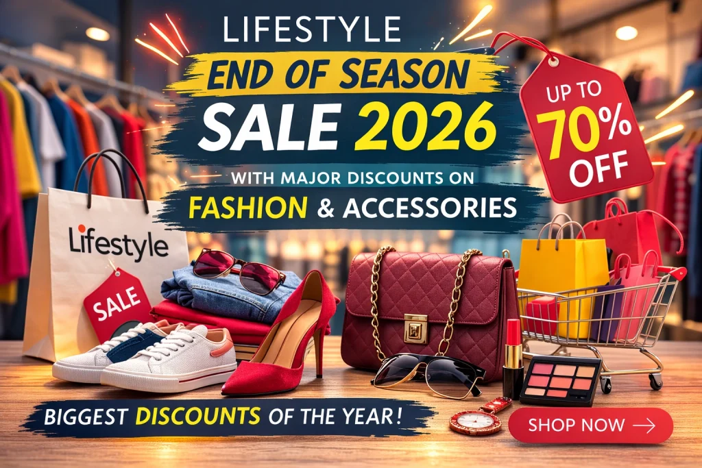 Lifestyle end of season sale 2026 with major discounts on fashion and accessories