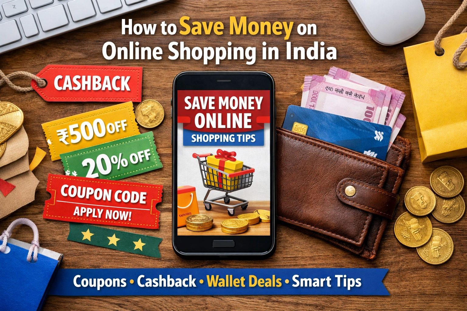 How to save money on online shopping in India using coupons, cashback offers, wallet discounts and smart shopping tips