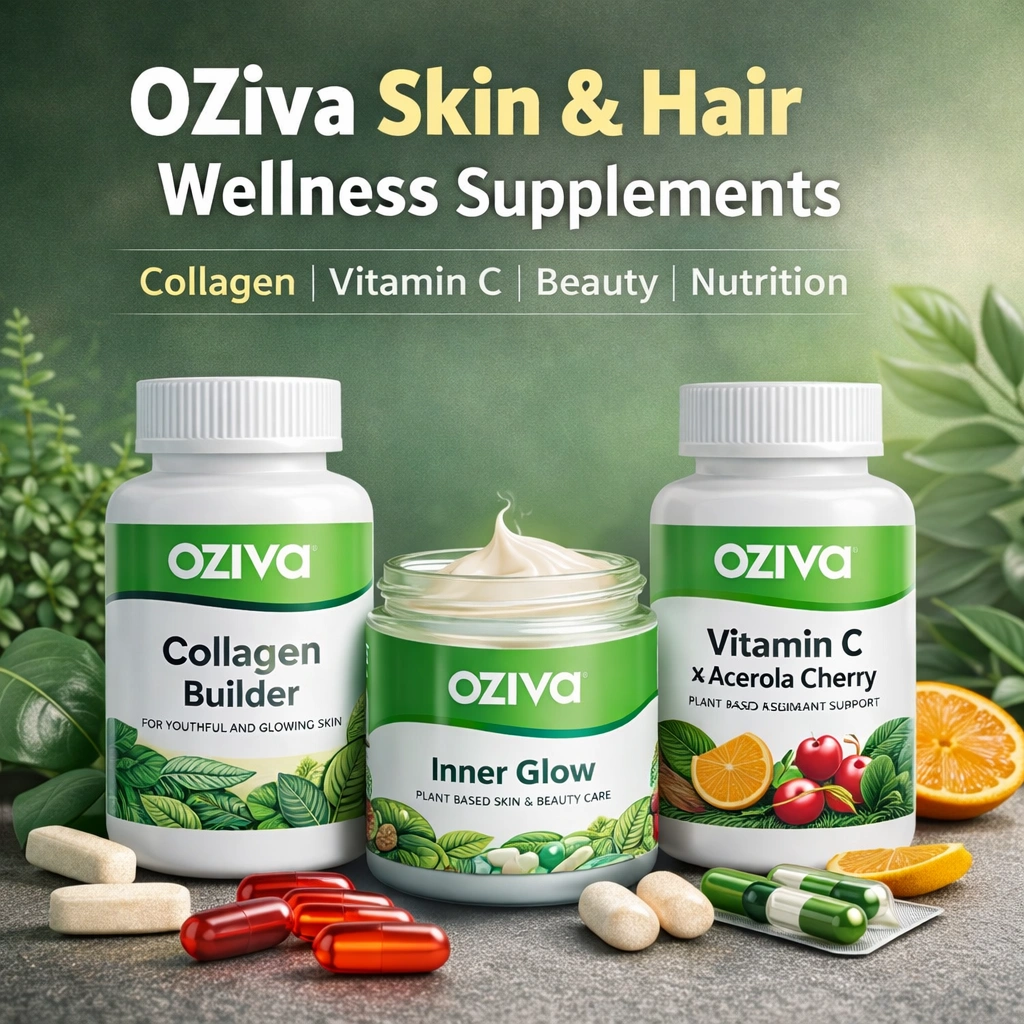 OZiva skin hair wellness supplements collagen vitamin C beauty nutrition deals