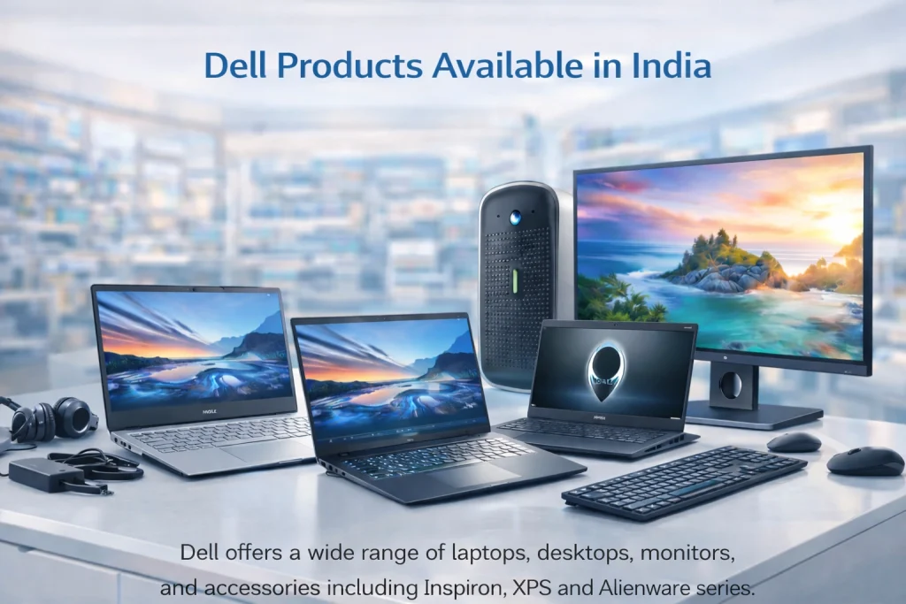 Dell laptops desktops monitors accessories Inspiron XPS Alienware product lineup India