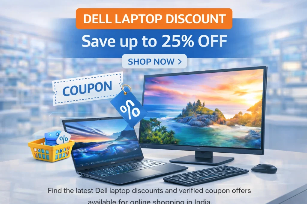 Dell laptop discount coupons offers online shopping deals India