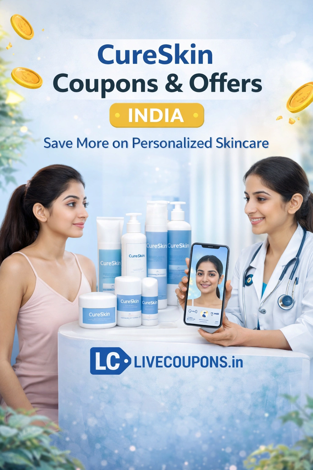 CureSkin coupons and offers India personalized skincare dermatologist consultation deals